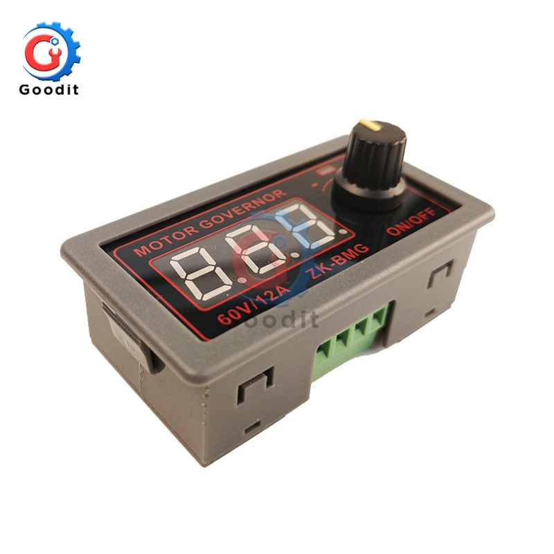 Dc 9-60v 12a digital display pwm likströmsmotorregulator 500w fläktkontroller justerbar frekvens arbetscykel övre nedre med omkopplare