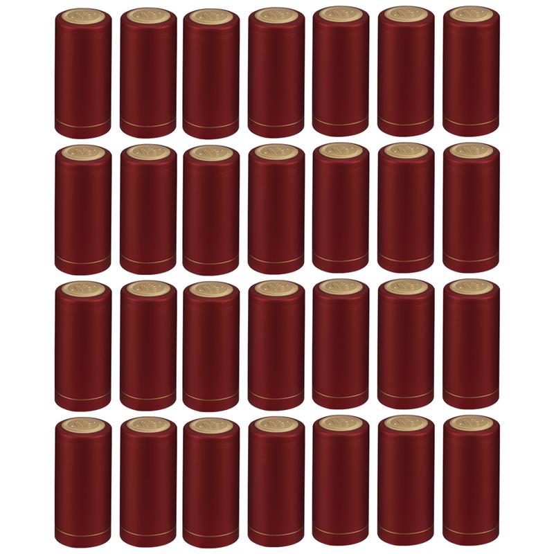 100pcs 33mm Wine Bottle Shrink Capsule Heat Shrink Capsules Wine Heat Shrinkable Cap Shrink Film Wrap For Straight Mouth Bottle: 50pcs Red 30mm