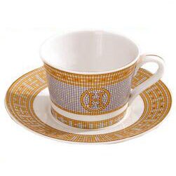 Porseleinen Kop En Schotel Bone China Koffie Set Mark Mozaïek Schets In Goud Thee Kop En Schotel Set schotel Set: A with the gold line