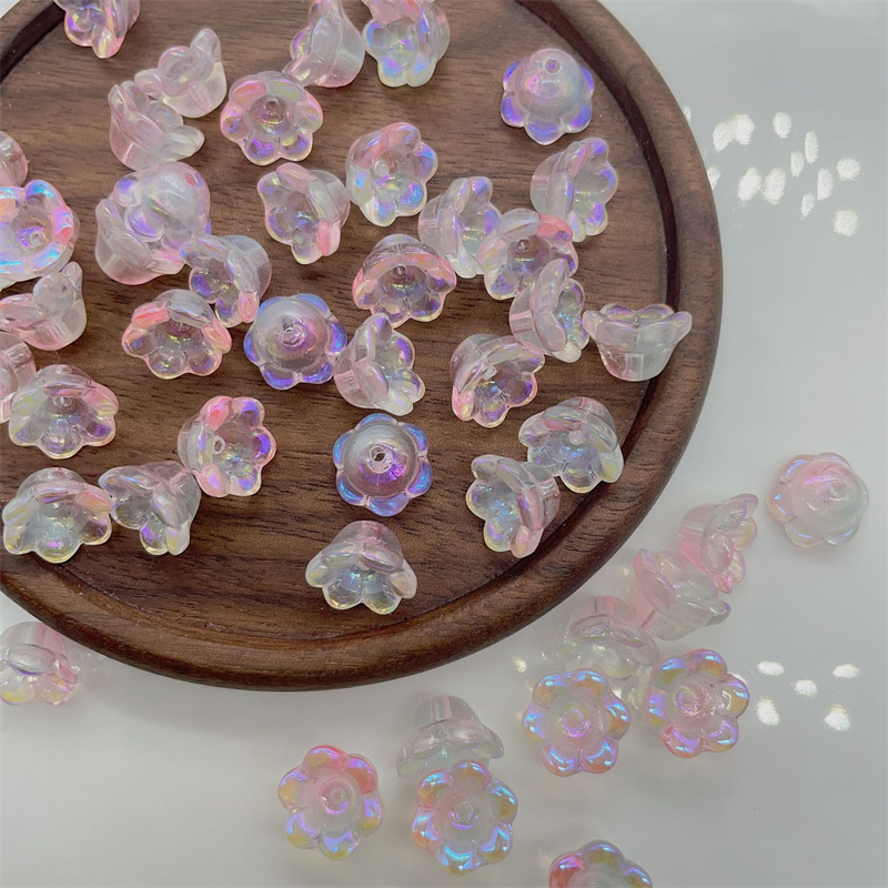 Perles de Verre en Forme de Fleur de Muguet, Accessoire de 6x10mm, 50 Pièces/Lot