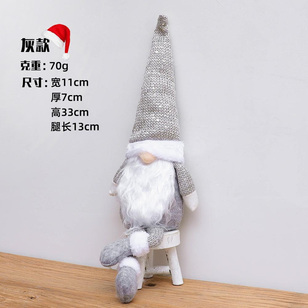White Gray Christmas Elf Cute Faceless Doll Santa Claus Decor Ornament Xmas Pendants Merry Christms Decor For Home Noel