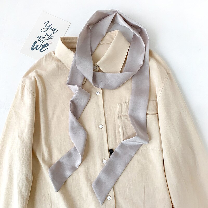 Zijde Tas Sjaal Lady Solid Lange Skinny Sjaals Haar Hoofdband Vrouwen Foulard Lady Wraps Tie Lint Accessoires: PD1-gary