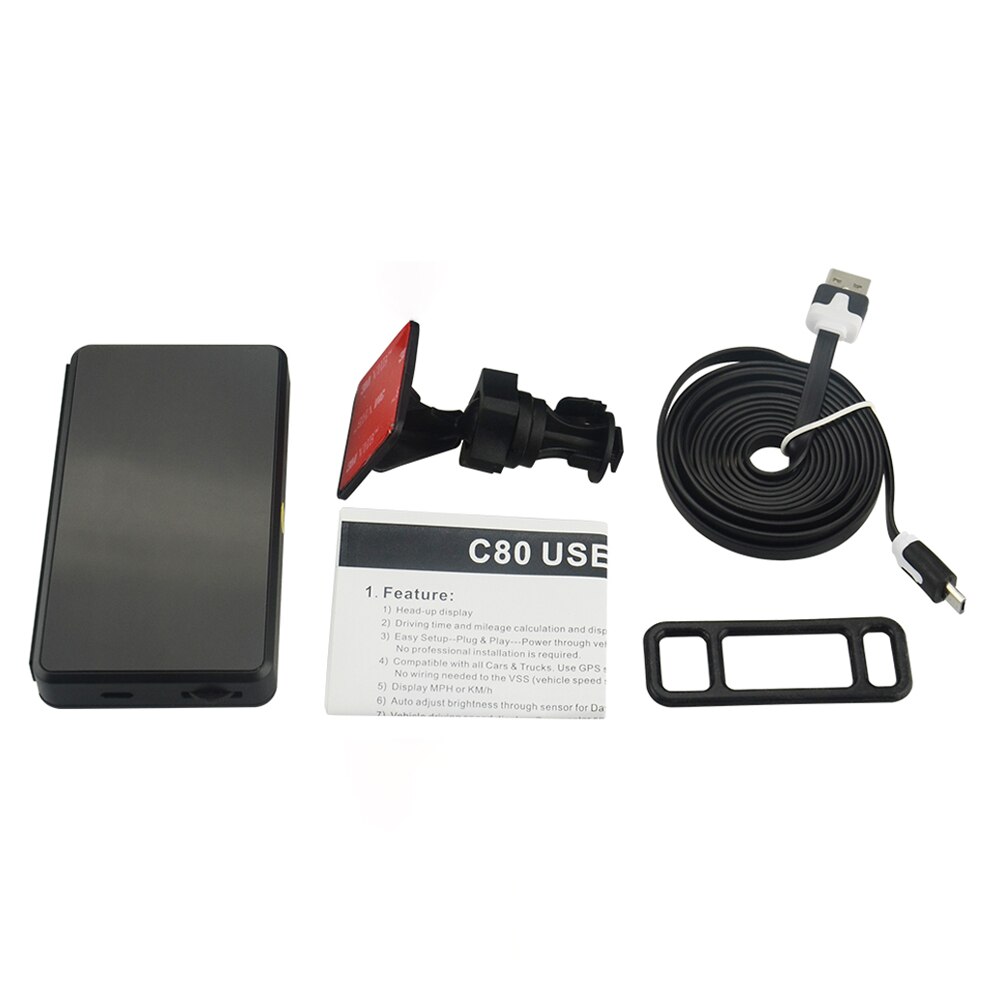 Digital bil gps speedometer  c80 green screen speed display  c80 højde display til bil lastbiler motorcykel head up display bil: Ingen kasse