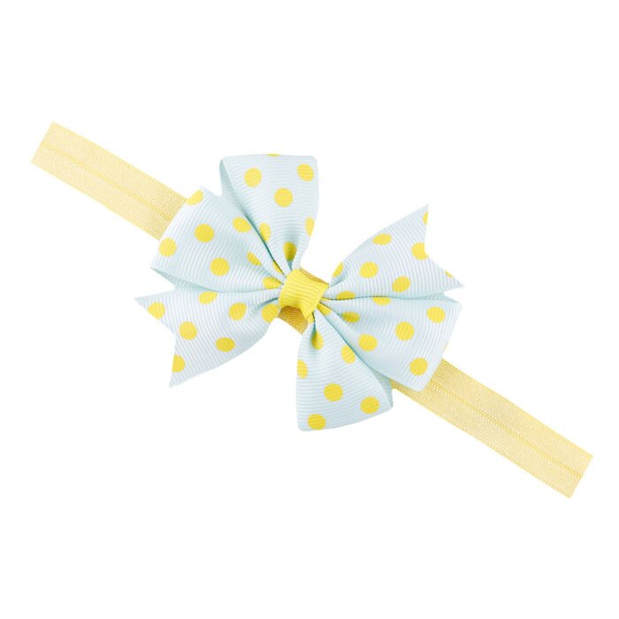 Lovely Baby Girls Bowknot Children's Elastic Force Hair Band Princess Baby Girl Bowknot Hairband Headband: Gold