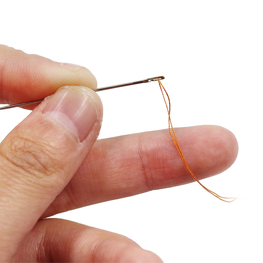 24pcs Self threading Needles Embroidery Stitch Sewing Needle & Wooden Needle Case DIY Needlework Sewing Accessories