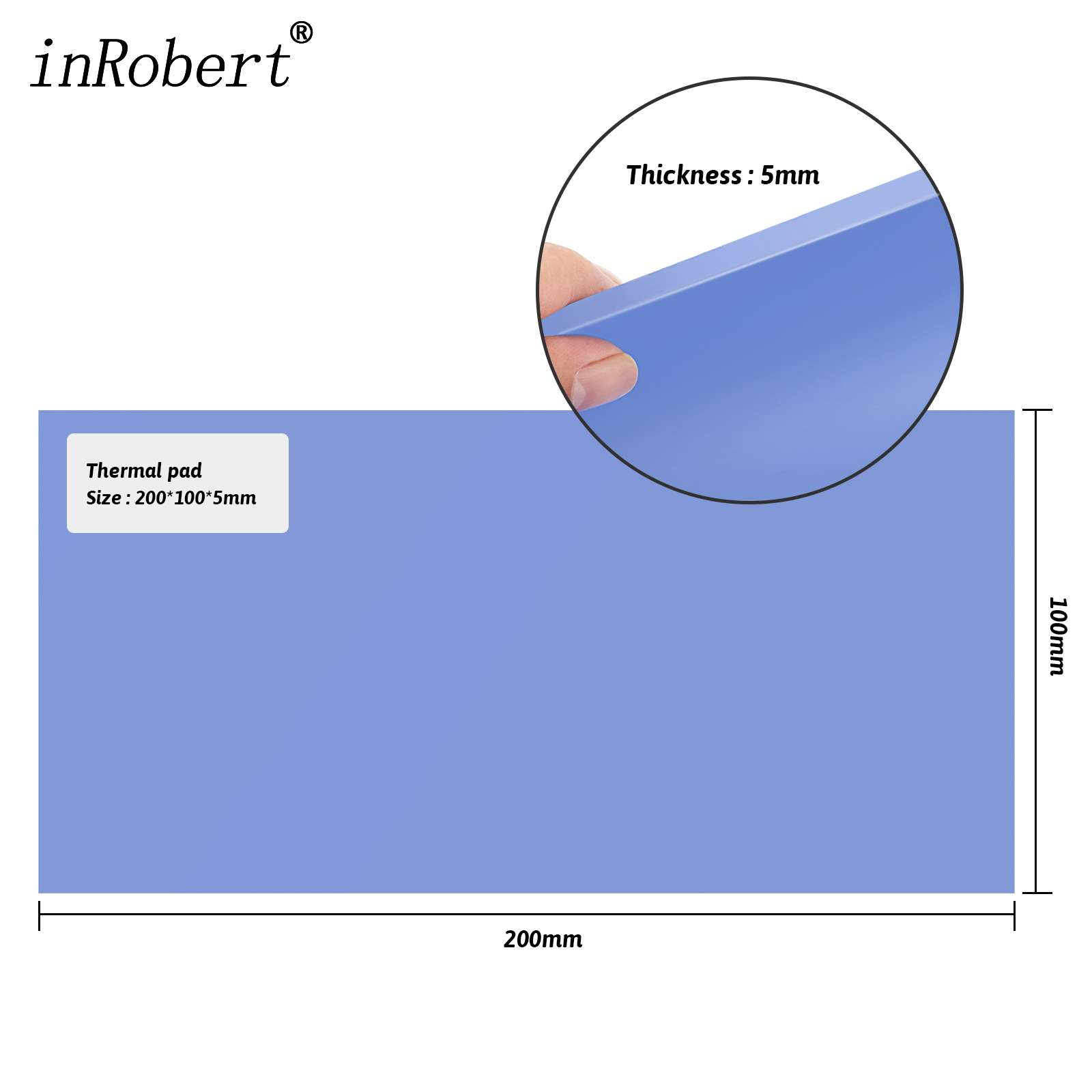 6.0 W/mK GPU CPU Heatsink Cooling Conductive Silicone Pad 100mm*200mm*5mm Thermal Pad термопрокладка
