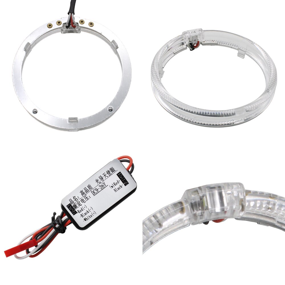 Taochis 80mm 95mm led anel óptico luz guia headlightswhite cor anjo olhos para bmw benz chevrolet toyota mazda honda vw