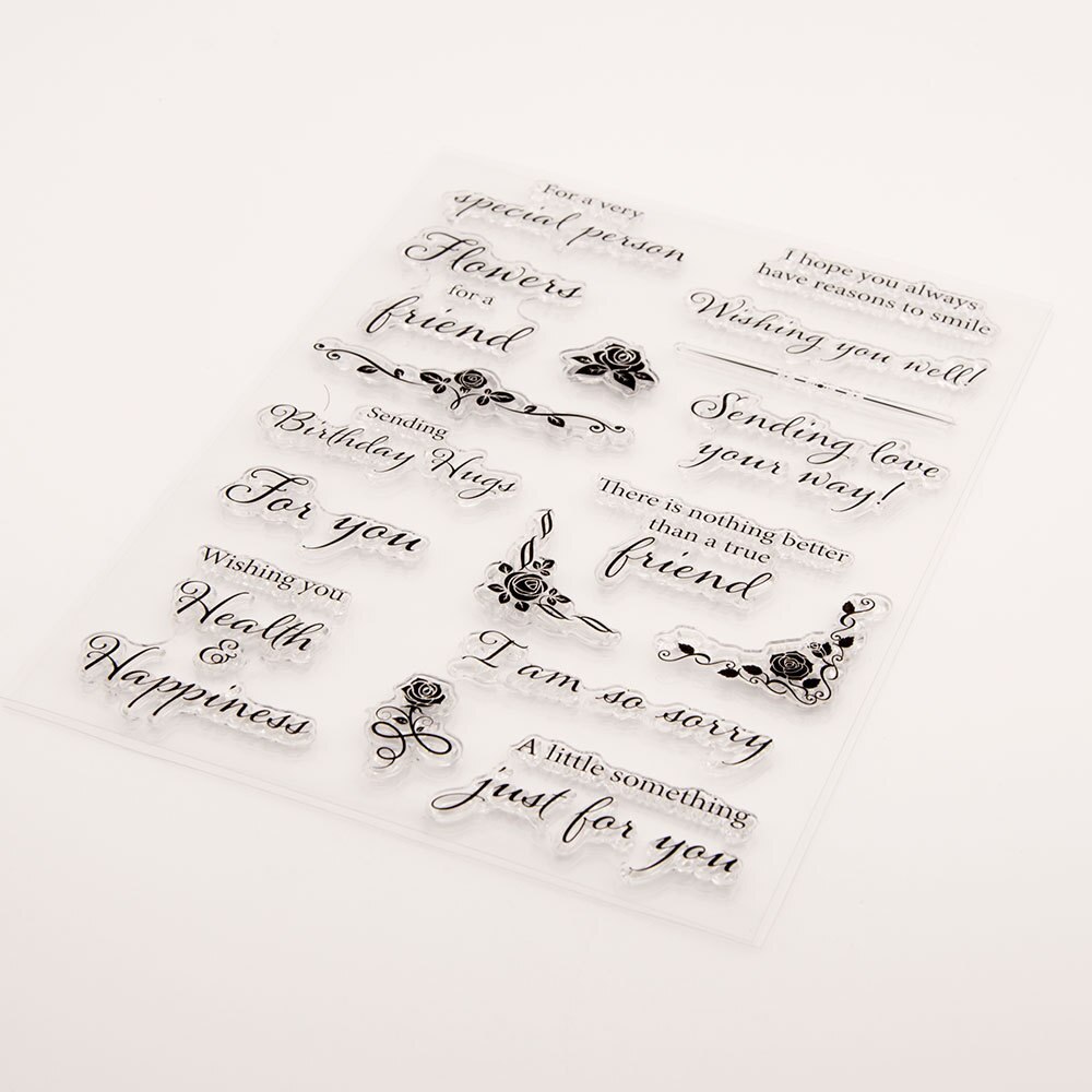 1pcs Special Person Wihs You Well with Love Sympathy Congratulations Wishes Words Clear Stamps for Card Making and Scrapbooking