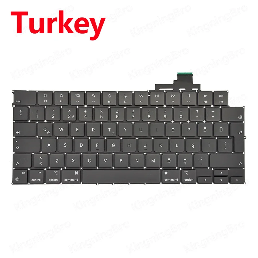 Toetsenbord UK US Spanje Frans Russisch Koreaans Voor Macbook Air 13.6 "15" M2 A2681 A2941 Toetsenbord 2022 2023 Jaar: green