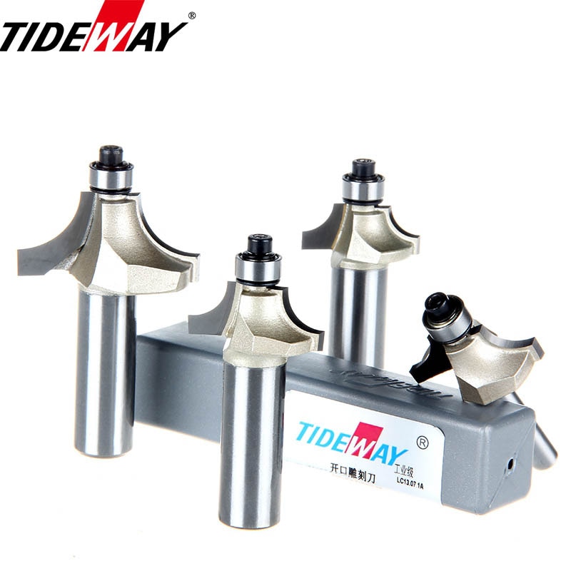 TideWay TideWay Round Over Edging Router Bit Woodworking Cutter 1/4 1/2 Inch Shank Carbide Router Bit For Wood MDF Plywood