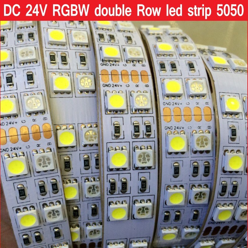 DC 24V 5M Dubbele Rij RGBW led strip 12V RGB + Wit/Warm Wit Flex Led tape Licht waterdicht IP21 IP67 5M 120 leds/M 600LEDs