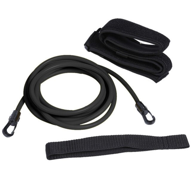 Cinturón elástico de resistencia para Entrenamiento de natación, cuerda de seguridad ajustable de 3/4m, tubos de látex, banda de cuerda elástica para natación: Black-3m