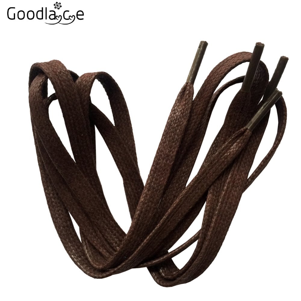 7mm wide Flat Waxed Shoelaces Unisex Cord Cotton Shoe Laces for Canvas Dress Shoes 120cm / 47"