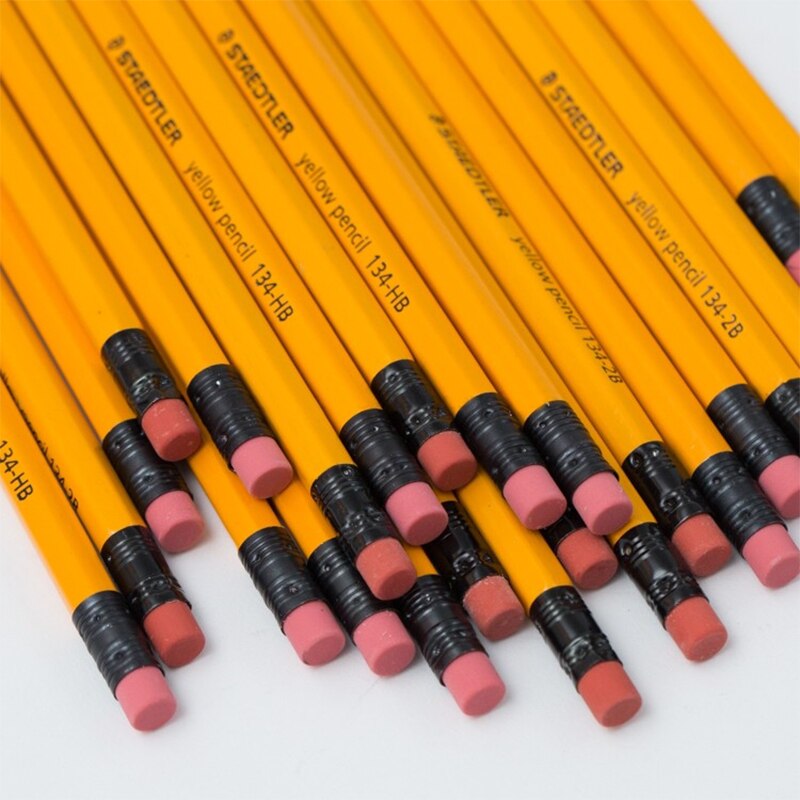 12 stücke STAEDTLER 134 Bleistift Mit Radiergummi Bleistifte Schule Schreibwaren Büro Liefert Zeichnung Skizze Bleistift Schüler Kunst Versorgung HB/2B