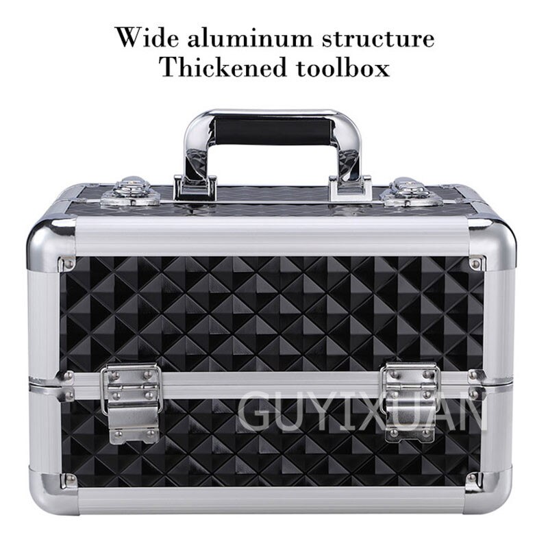 Three-layer aluminum storage tool box Hardware portable storage box Multifunctional electrician car repair tool storage box