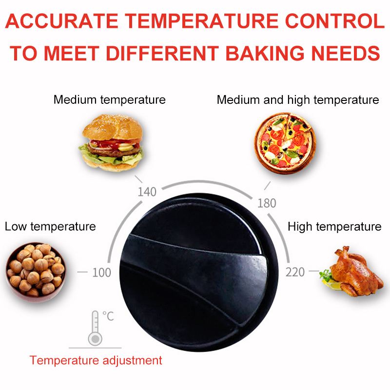 900W 220V Mini Oven Multifunctional Household Electric Oven Intelligent Timing Kitchen Baking Toaster Grilled Chicken Wings