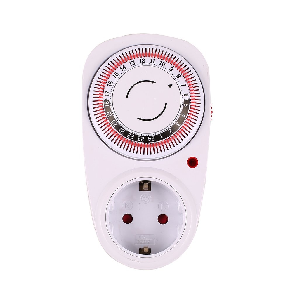 24 Hours EU/ US/UK Plug in Mechanical Grounded Programmable Timer Switch Smart Countdown Switch Socket Indoor Auto Power off