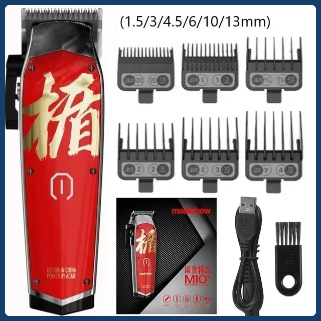 Madeshow M10 M11 Hair Clippers for men,Cordless Hair Clipper,Hair Trimmer For Men,Haircut Machine For Barbershop,Beard Trimmer: Red