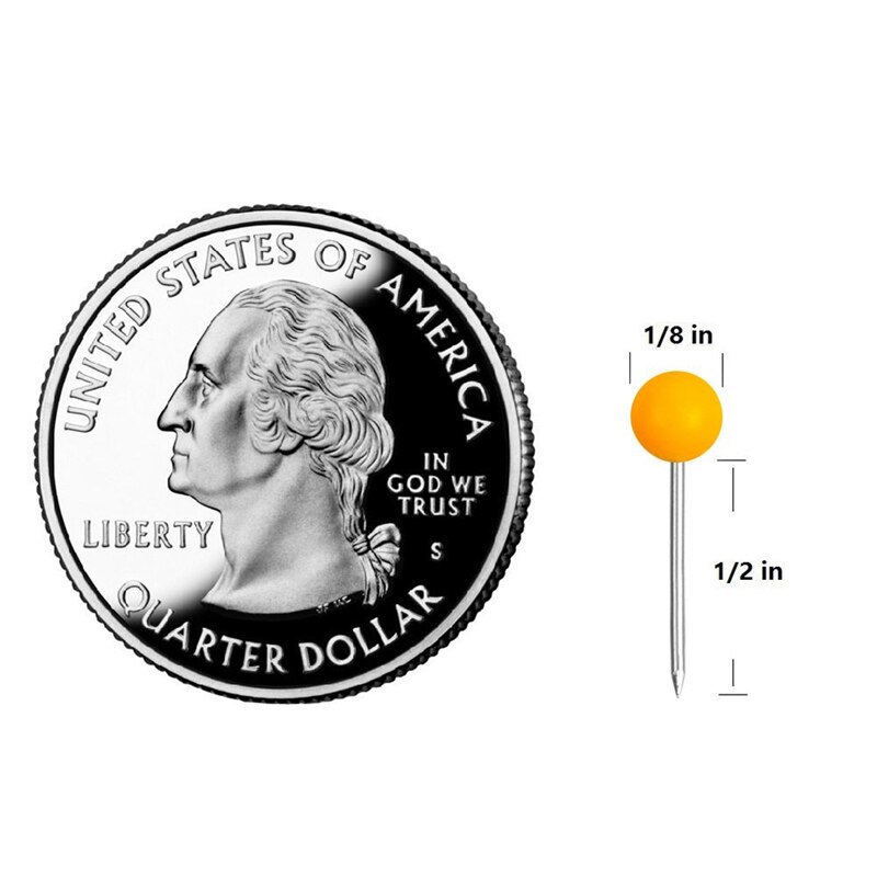 Push pins 600- stuks kaartspelden markeerspelden 1/8- inch plastic kralenkop, met stalen punt 10 verschillende kleuren