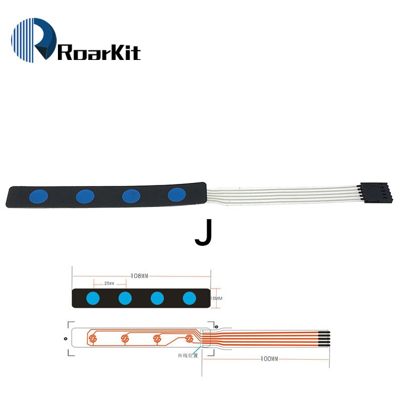1*2 3 4 5 tastknapper membranbryter 3*4 4 x 5 matrix array tastatur 1 x 6 tastatur med led kontrollpanel pad gjør-det-selv-sett for arduino: J