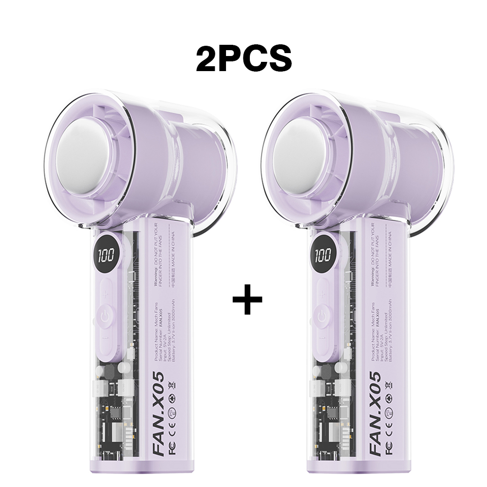 Portable 3000mAh Handheld Fan - 100-Speed Turbo Cooling, USB Rechargeable Mini Personal Fan for Travel, Camping & Outdoor Use: Pink