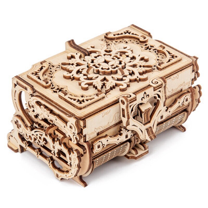 Wooden Machinery Antique Box Craft Diy Gear Rotating Model Home Decoration: Default Title