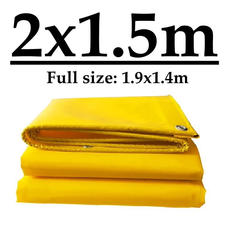 0.5mm Thicken Yellow PVC Tarpaulin Flame Retardant Rainproof Tarp Garden Plant Balcony Cover Anti-flaming Cloth Forest Fireproof: 2x1.5m
