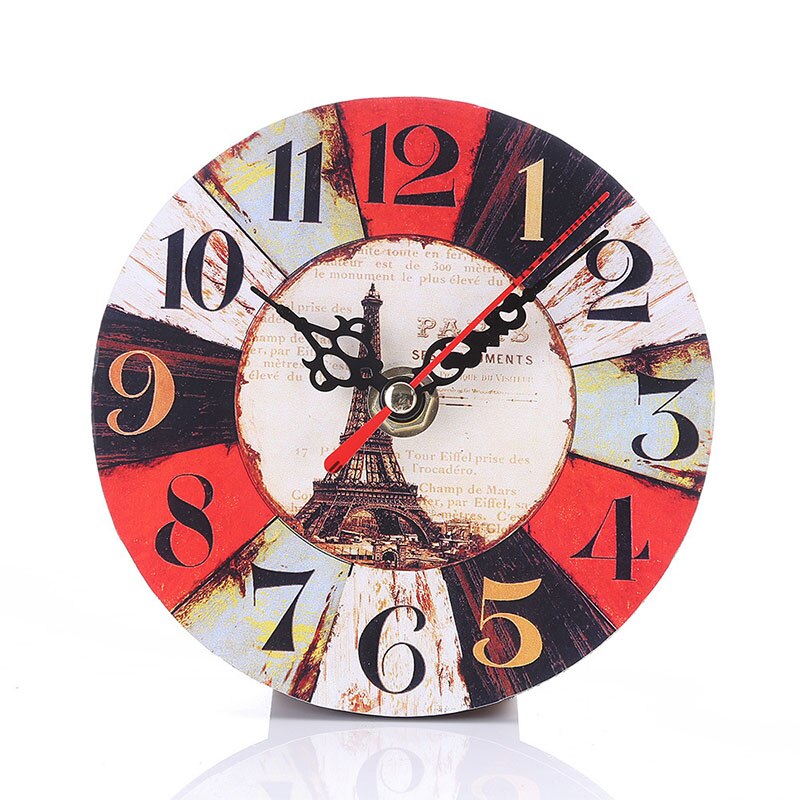 12cm europæisk retro digital ur moderne vintage rustik shabby chic kontorcafé dekoration: Hvid