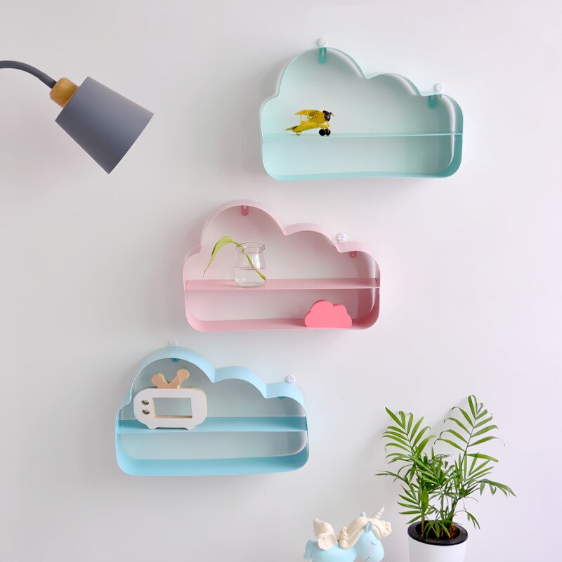 Cloud Vorm Bloempot Houder Muur Hanger Plank Innovatieve Iron Metalen Muur Opbergrek Thuis Slaapkamer Muur Decoratie JJJSN11561