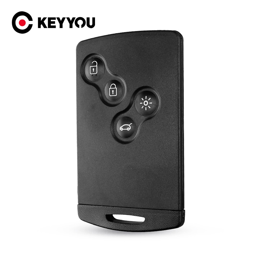 Keyyou Voor Renault Laguna Koleos Megane Fob Remote Smart Card Key Case Met Insert Kleine Sleutel Blade Sleutel Shell 4 knoppen