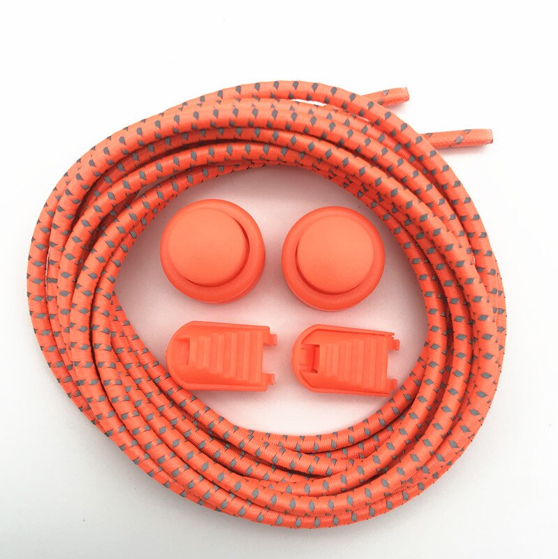 Schnürsenkel Kreative Schnell Keine Krawatte Schnürsenkel freundlicher Erwachsene unisex Schnürsenkel Turnschuhe Sport Faul Schnürsenkel Reflektierende Elastische Elastische: Orange2