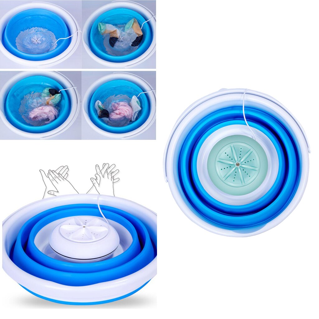Mini Laundry Machine Folding Washing Machine Personal Rotating Ultrasonic Turbines
