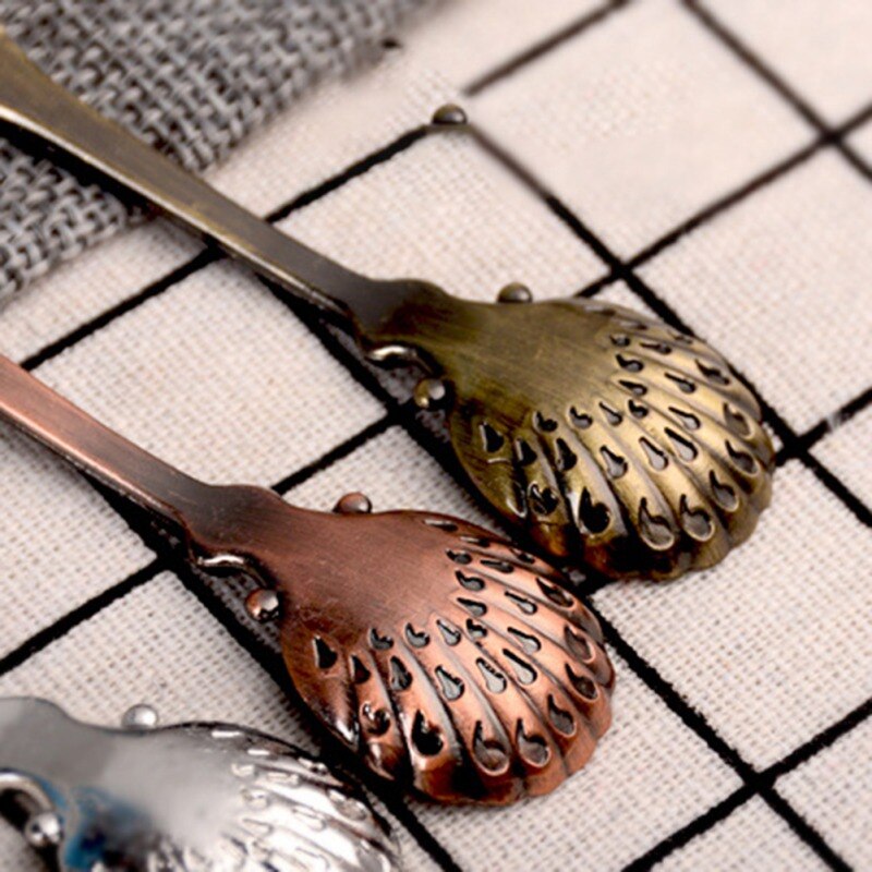 Arabic Style Antique Copper Spoon Retro Handle Spoon Kitchen Mini Tableware Spoon Flower Spoon Coffee Stir Dessert Tea