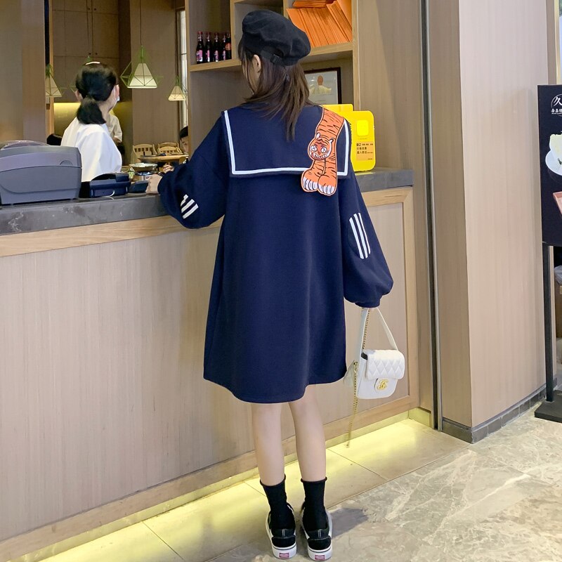 Korean Style Pregnant Women Winter Dress Turn-down Collar Thick Warm Maternity Jackets Plus Size Pregnancy Fleece Coats: XXL