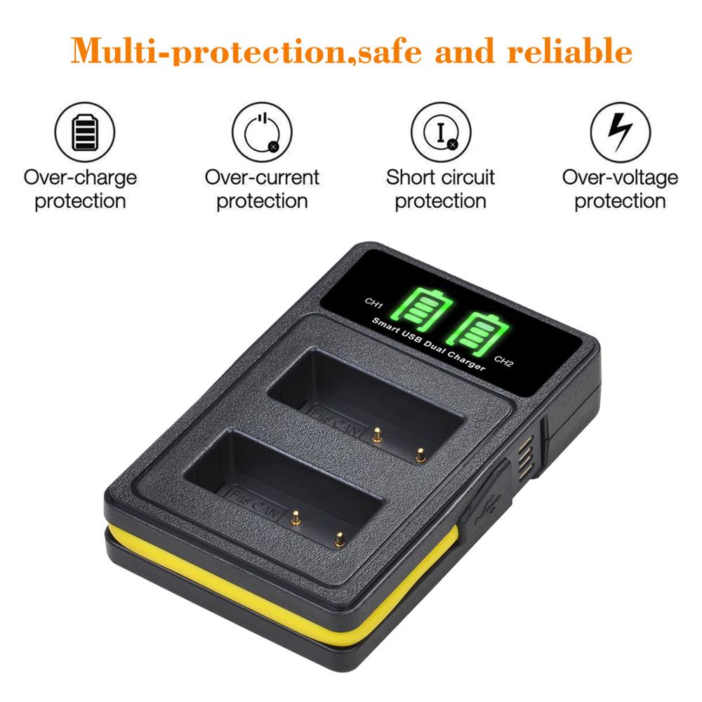 Kit de 2 batteries LP-E17 LP E17 LPE17 et chargeur avec Port de Type C pour Canon EOS 200D M3 M5 M6 750D 760D T6i T6s 800D 8000D Kiss X8i