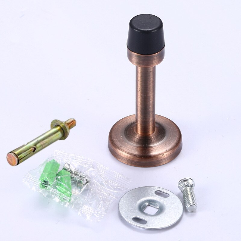Stainless Steel Door Stops Wall Mounted Door Stopper Rubber Holder Catch Floor Fitting With Screws Bedroom Home Hardware: Screws RB