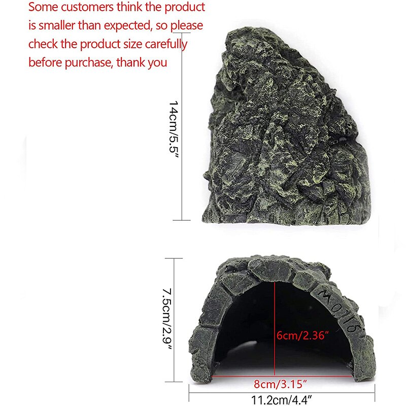 Cachette de poisson en résine, grotte d'aquarium, tortue de paysage, Reptile, bassin, décoration, plante décorative: cave L