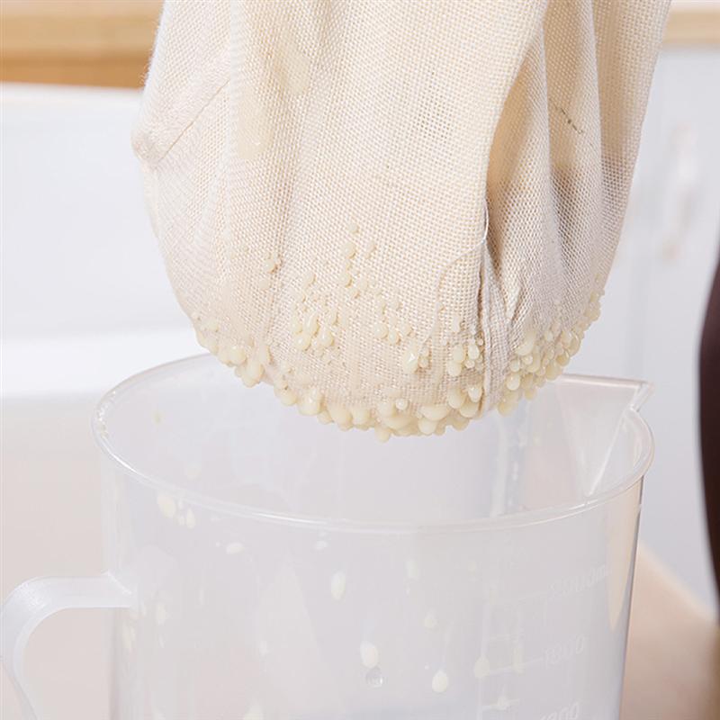 Filtro de tela de algodón para leche de soja, bolsa de malla para filtro de vino, colador verde reutilizable para el hogar, 1 unidad