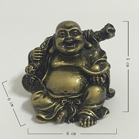 Chinese Rijke Bronskleur Lachende Boeddha Standbeeld Sculptuur Geluk Beeldjes Voor Huis Tuin Decoratie Boeddhabeelden: Style3