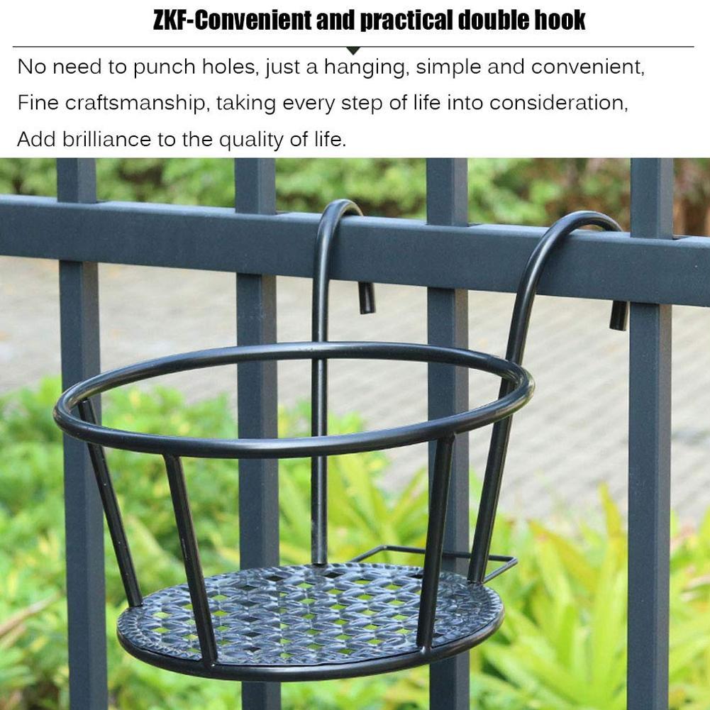 European style wrought iron railing flower pot stand hanging window green planting pot stand balcony plant stand