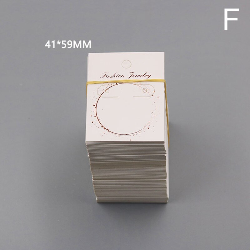 20 Stks/partij Oorbellen En Kettingen Display Kaarten Karton Earring Verpakking Hang Tag Card Oorstekers Papieren Kaart Sieraden: F