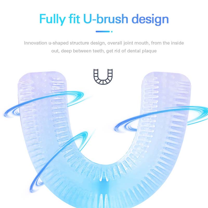 Newest U-Shape Soft Bristle Electric Toothbrush Waterproof Silicone Lazy Ultrasonic Induction Charging Electronic Toothbrush