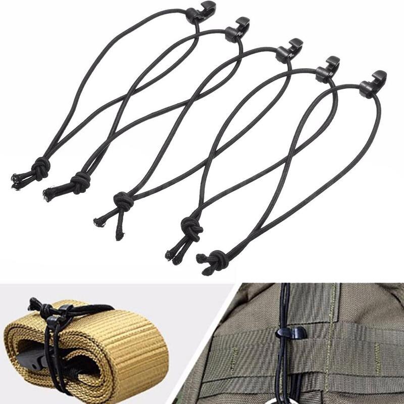 1 st svart utomhus utvändigt band plast krok sladd elastisk bungee ryggsäck krok rep med verktyg rep delar spänne band  w2 d 6