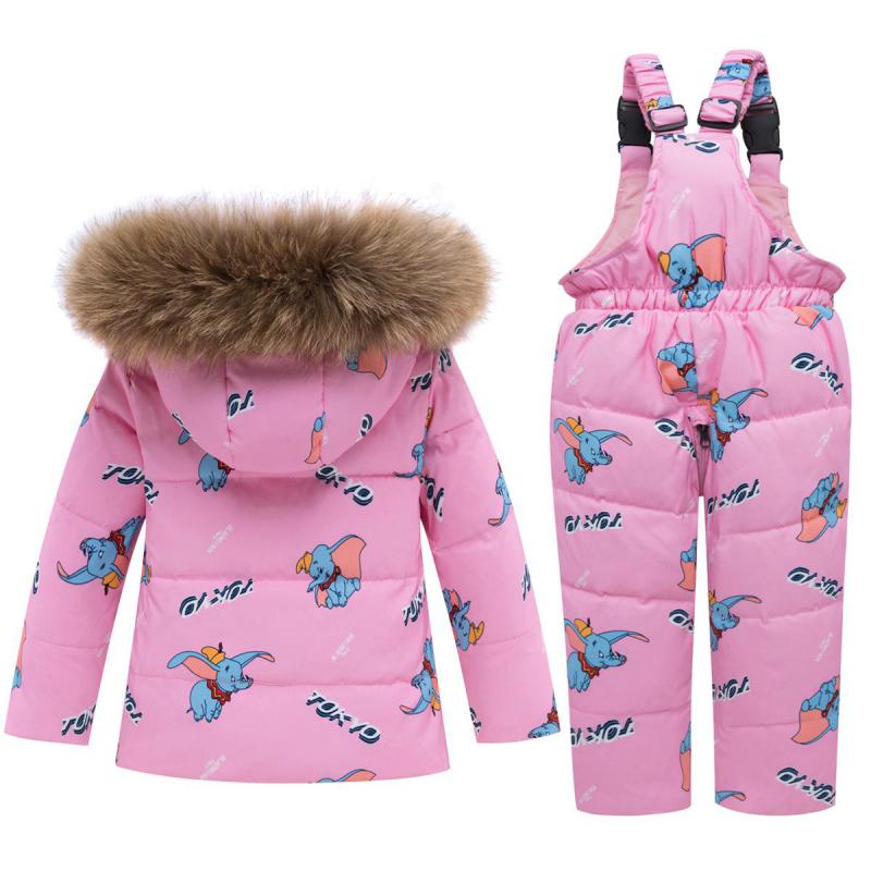 Abrigos de invierno rusos, Parkas con capucha de Dumbo de dibujos animados, mono infantil de piel de bebé, traje de nieve grueso, conjunto de ropa de nieve