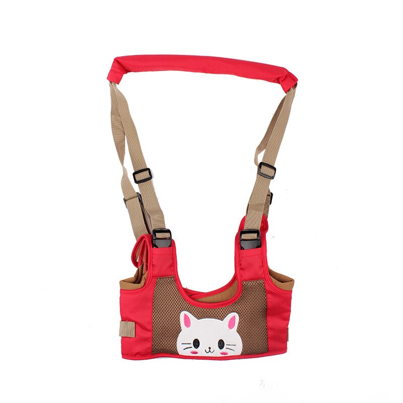 Toddler Baby Walking Harnesses Backpack Leashes For Little Children Kids Assistant Learning Safety Cartoons Harness Walker: Red