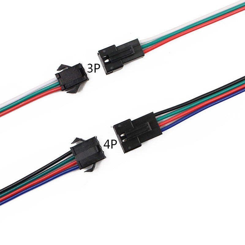 15cm 2pin 3pin 4pin 5pin SM LED Connector Extension Splitter Cable Male to Female Plug Wire for CCT RGB WS2812B LED Strip Light