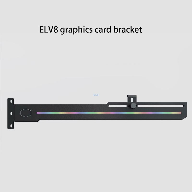 ELV8 LED GPU Holder 3 Pin ARGB LED Vertical Graphics Card Bracket Addressable RGB Support Adjustable Length Height