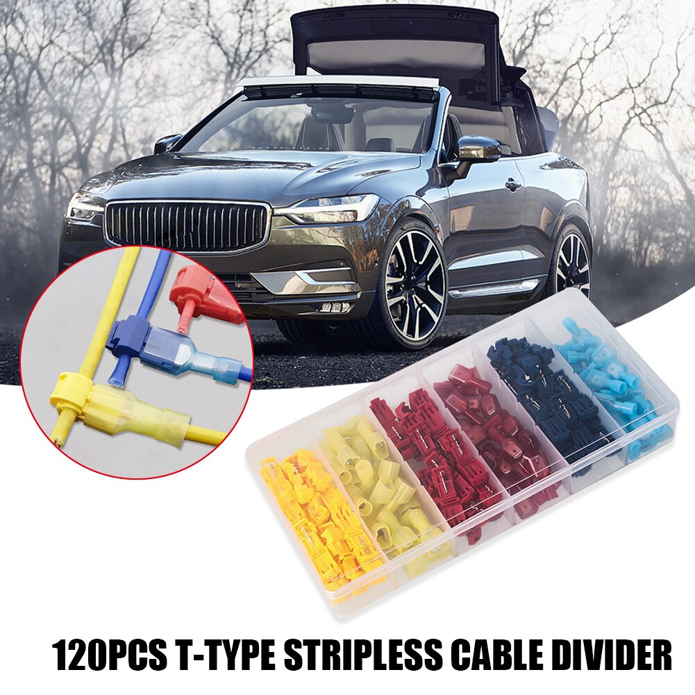 60 Pairs Assorted T-Tap Wire Connectors Quick Slide Disconnect Self Stripping Electrical Wire Terminals