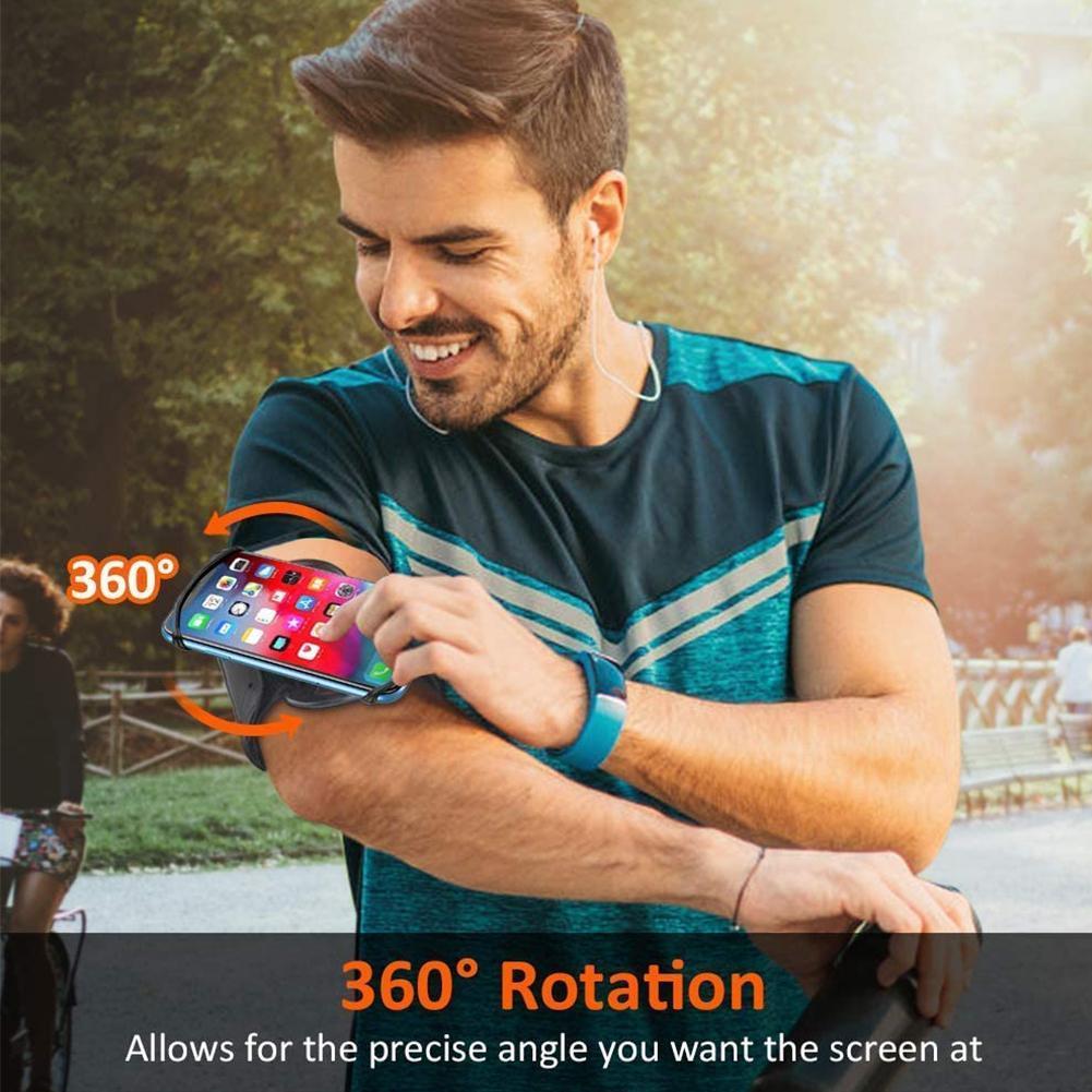 Muñequera para teléfono móvil, correa para el brazo, soporte para correr, para exteriores, 360 °, Y0i2