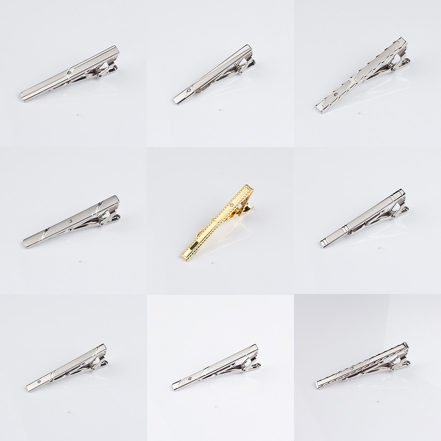Ricnais Metalen Zilveren Stropdas Clip Voor Mannen Bruiloft Stropdas Tie Sluiting Clip Gentleman Tie Bar Crystal Tie Pin Voor mens